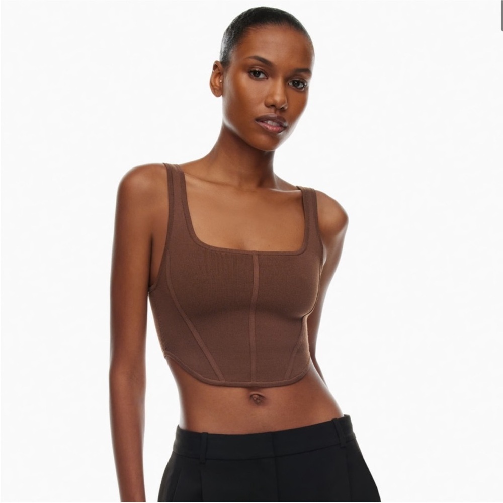 Aritzia Brown Babaton Sculpt Crop